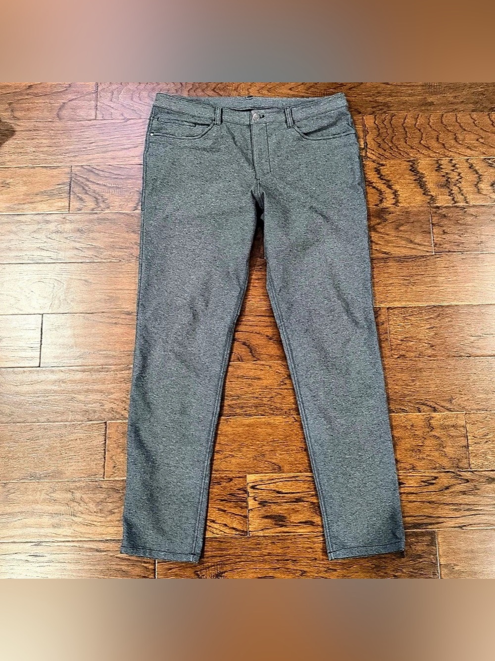 Lululemon ABC Pants Mens Slim Fit 36x33 Tech Canvas Gray Chino 5 Pocket LM5983S